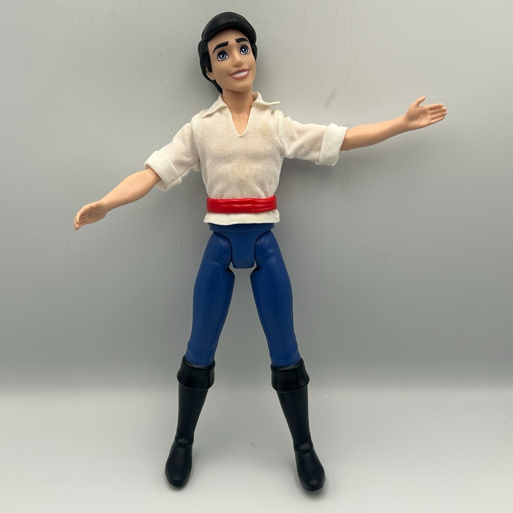 Disney Little Mermaid Prince Eric Ariel Articulated Doll 12" Boots Belt Shirt